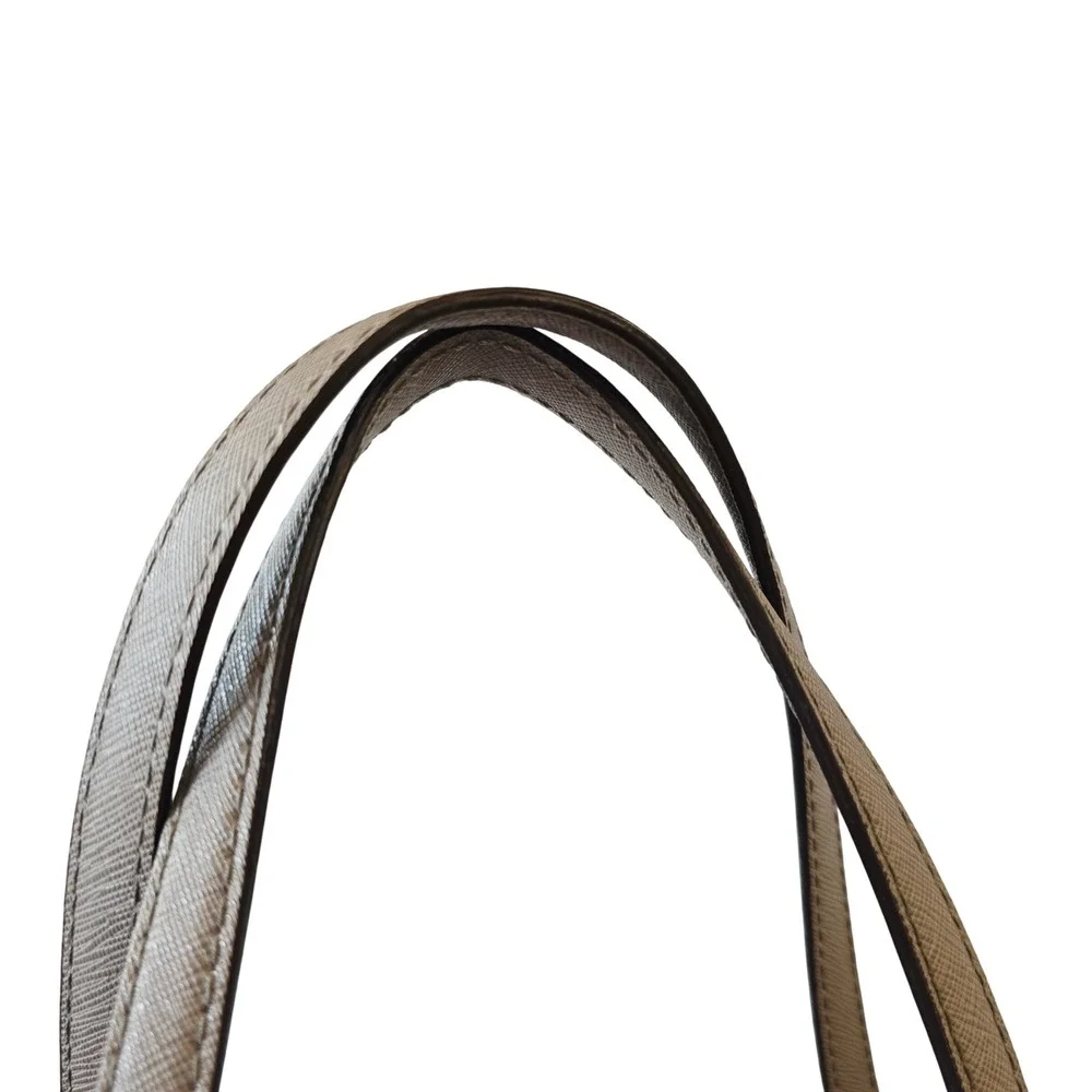 Michael Kors Jet Set‎ Grey Saffiano Leather Tote Bag Silver Hardware